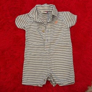 Wrangler Blue and White Striped Baby Romper